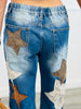 Oli & Hali Washed Denim Star Patch Jeans  (Reg.)
