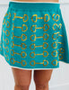 Queen Of Sparkles Mint & Gold Horse Knit Skirt (Reg. & Plus)