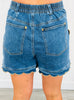Denim Scalloped Hem Shorts (Reg.)