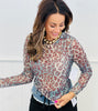Leopard Printed Mesh LS Top (Reg.)-4 Colors