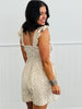 Beige Floral Print Washed Denim Romper (Reg)