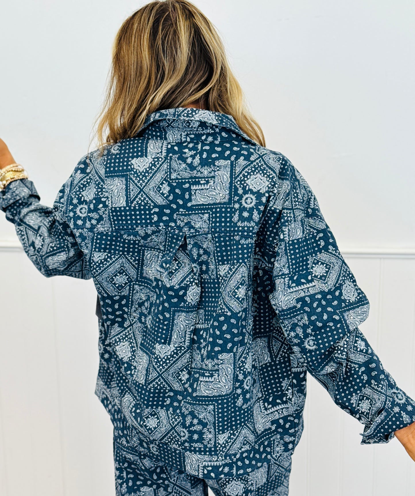 Denim/White Paisley Jacket (Reg.)