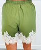 Scallop Lace Trim Solid Shorts (Reg.)-2 Colors
