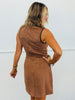 Lt Brown Faux Suede Bow Detailed Dress (Reg.)