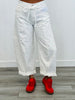 Off White Mini Bow Print Washed Barrel Jeans (Reg.)