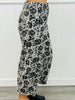 Grey/Black Rose Print Barrel Jeans (Reg & Plus)