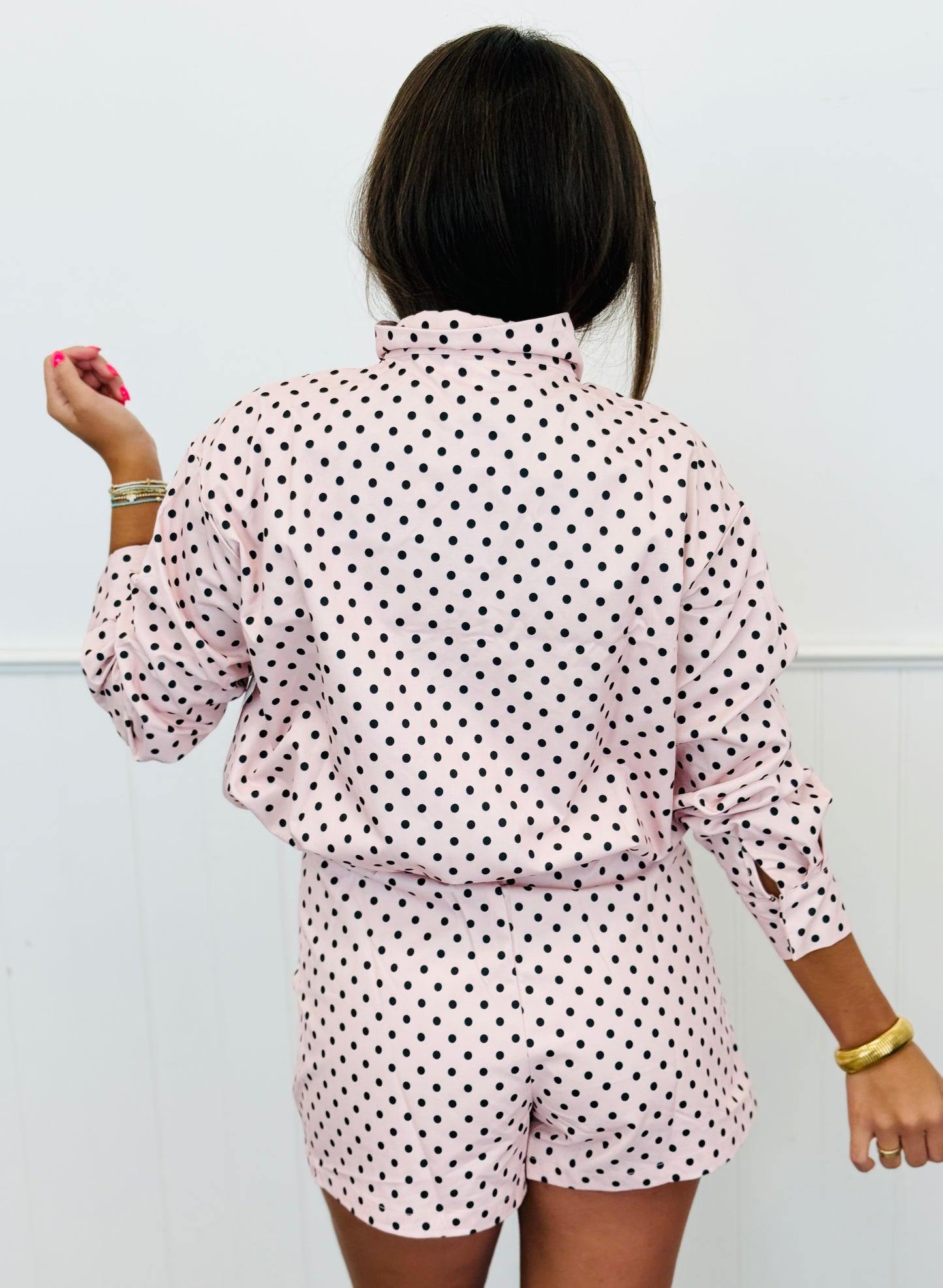 Pink Combo Polka Dot Zip Up Jacket (Reg & Plus)