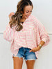 Striped Henley Collared Top (Reg.)-4 Colors