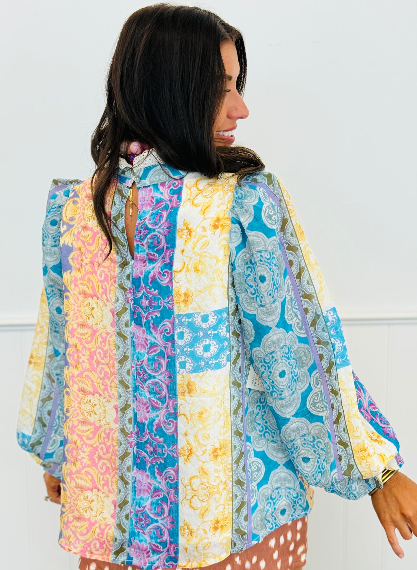 Eyelet Ruffled Neck Baroque Blouse (Reg.) - 2 Colors