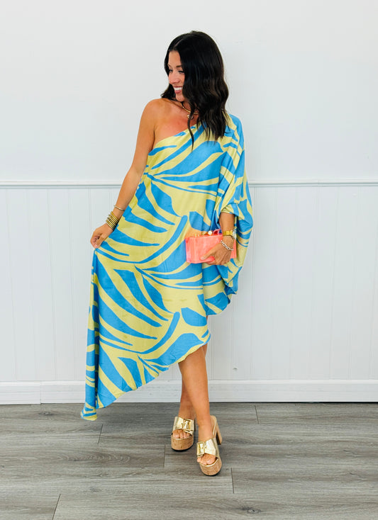 Ocean Wave One Shoulder Midi Dress (Reg.)