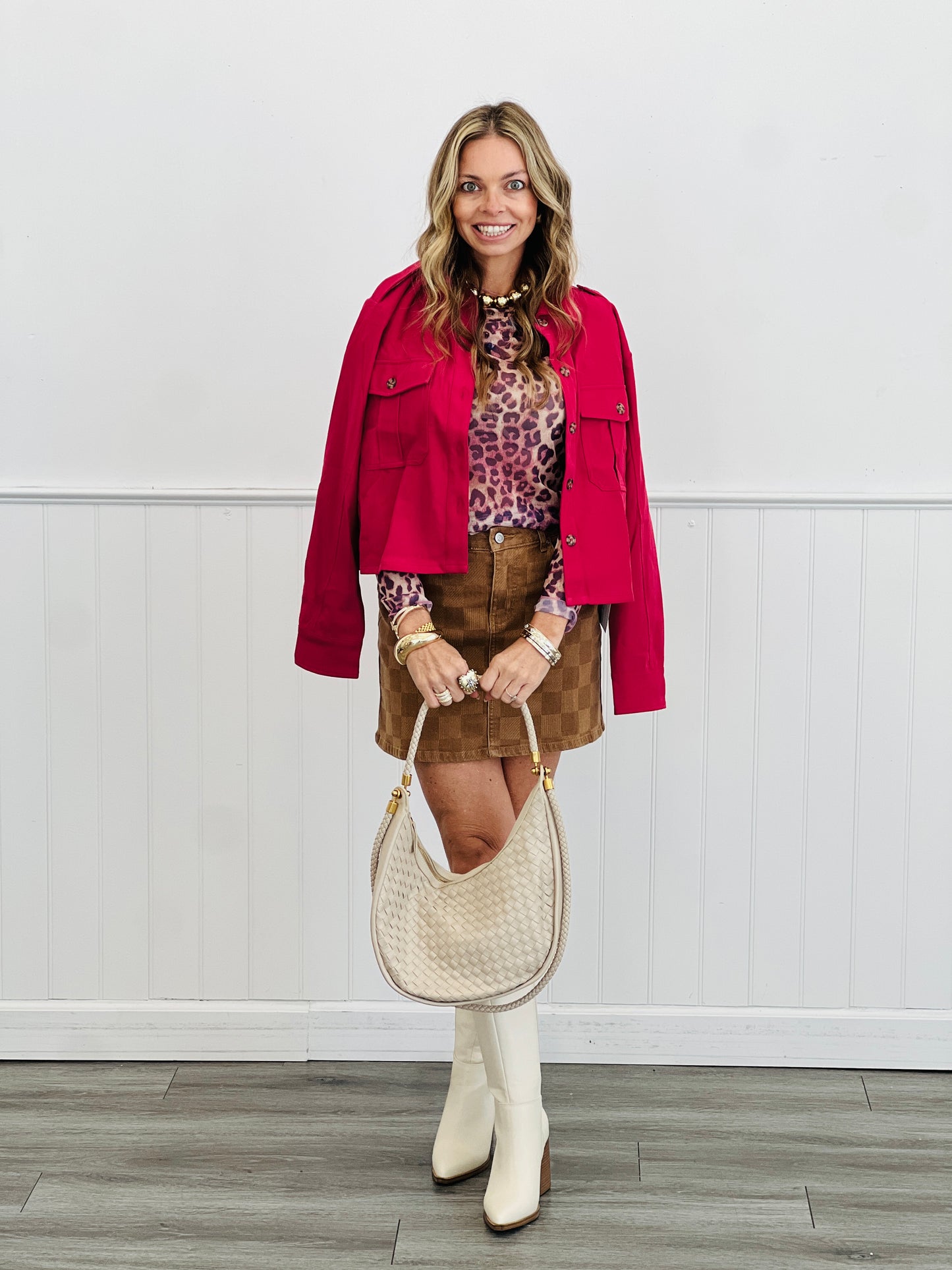 Fuchsia Cropped Boxy Jacket (Reg.)