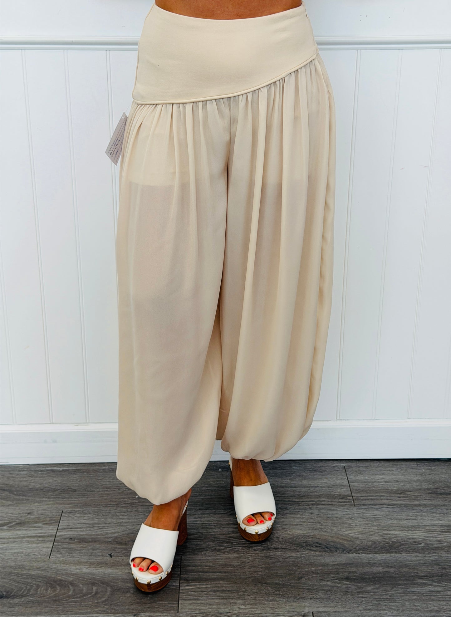 Shirred Harem Pants (Reg.) - 4 Colors
