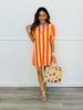 Orange/Yellow Striped Mini Dress (Reg.)