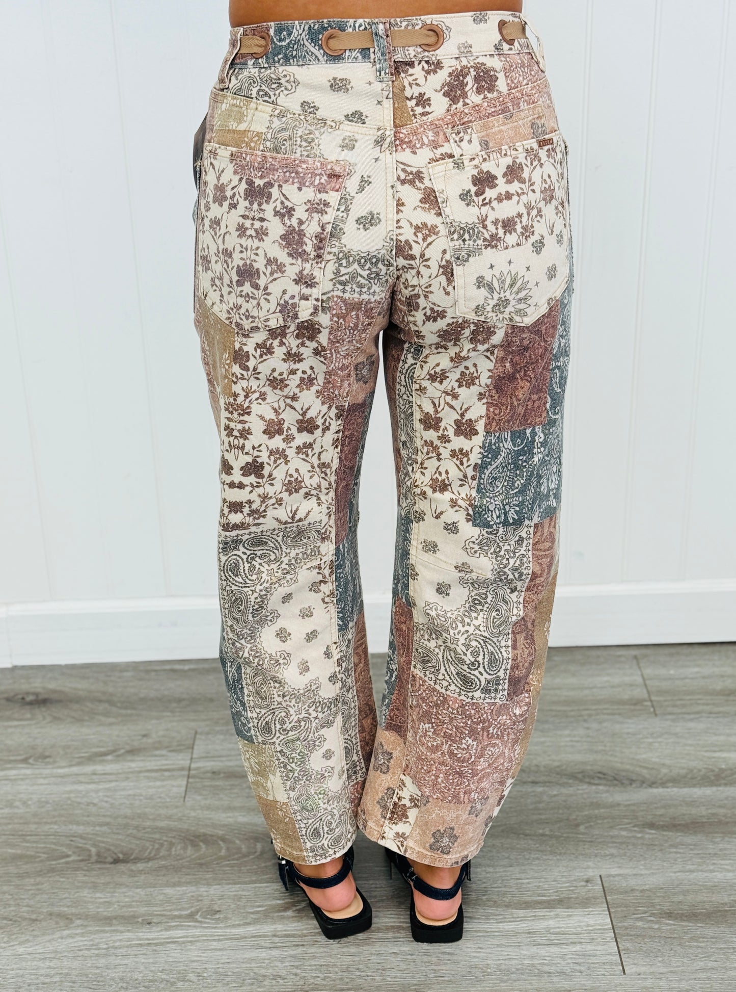 Risen Patchwork Charm Barrel Pants (Reg & Plus)