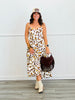 Natural Animal Print Bustier Midi Dress (Reg.)