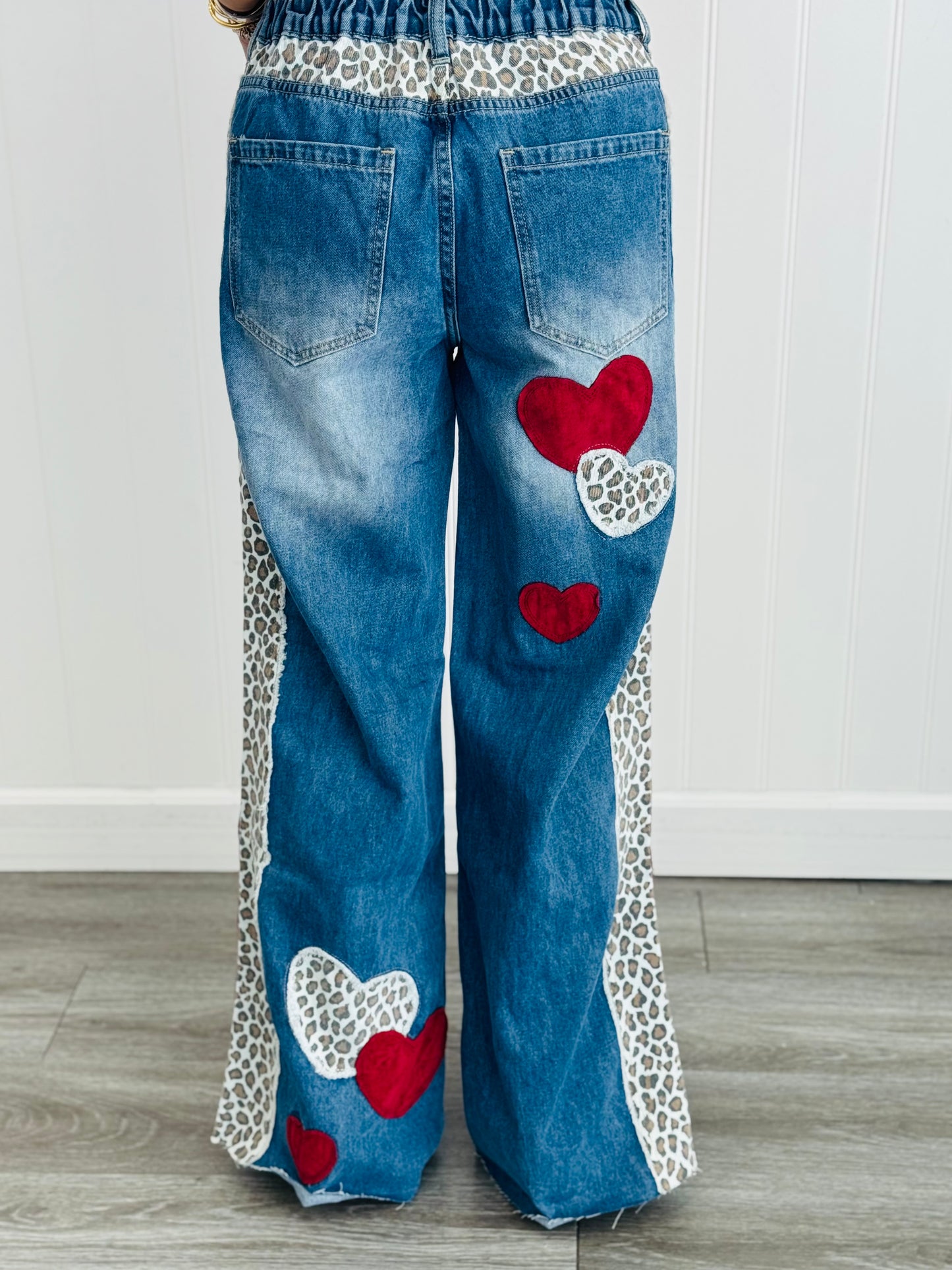 Oli & Hali Denim/Red Heart & Leopard Jeans (Reg.)