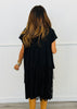 Black Lace Tiered Open Front Cardigan (Reg.)