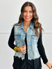 Risen Acid Light Denim Distressed Vest (Reg & Plus)