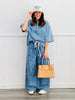 Denim Collared Oversized Top (Reg.)