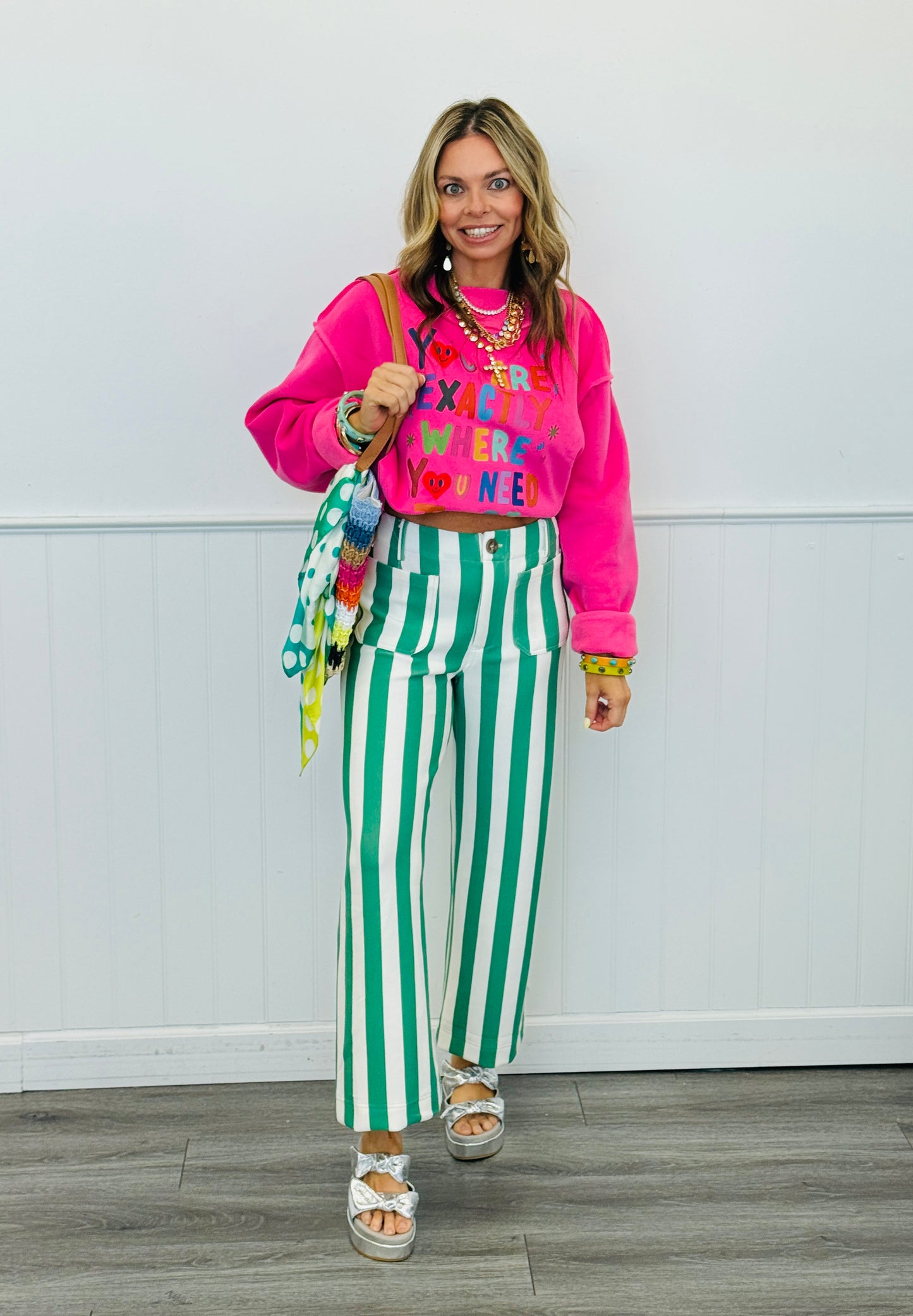 Bold Stripe Ankle Pants (Reg.)-4 Colors