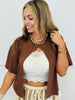 Brown Half Sleeve Cardigan (Reg.)