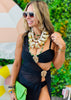 Black Mesh Golden Stud 3 Piece Swimsuit (Reg.)