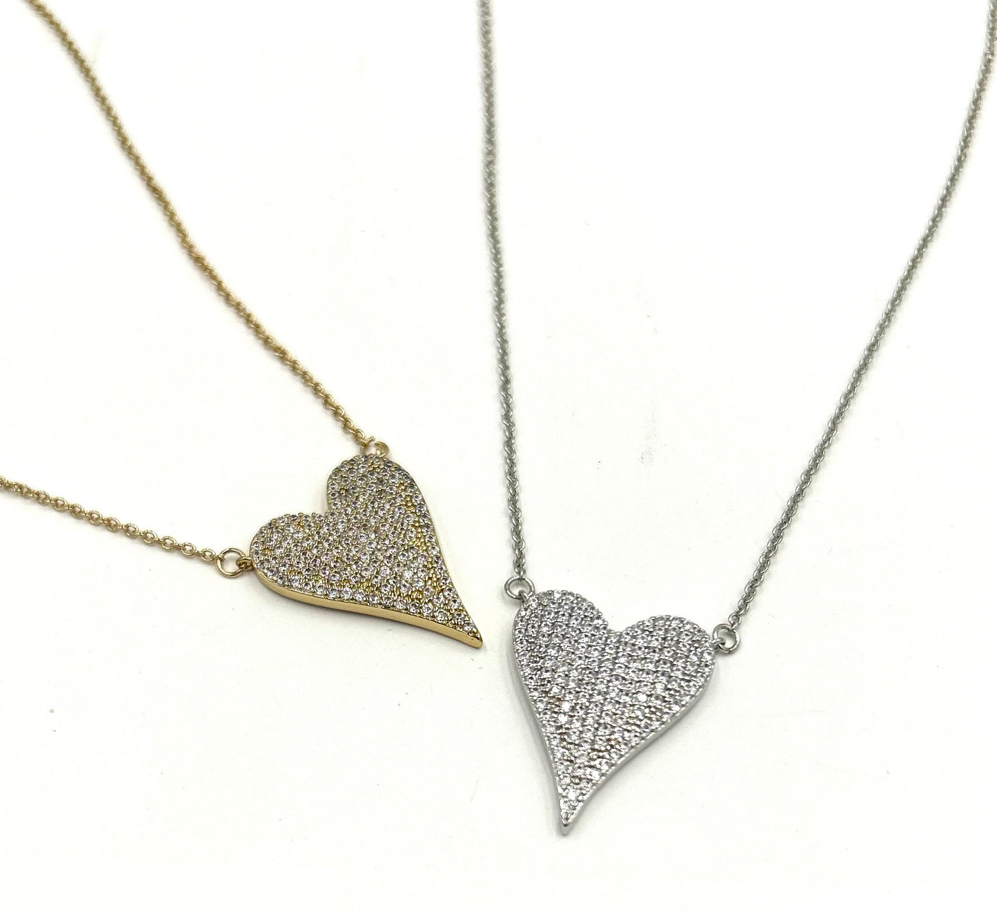 Glitzy Heart Necklace - 2 Colors