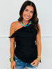 Off Shoulder Asymmetric Tunic Top (Reg.)-2 Colorsl