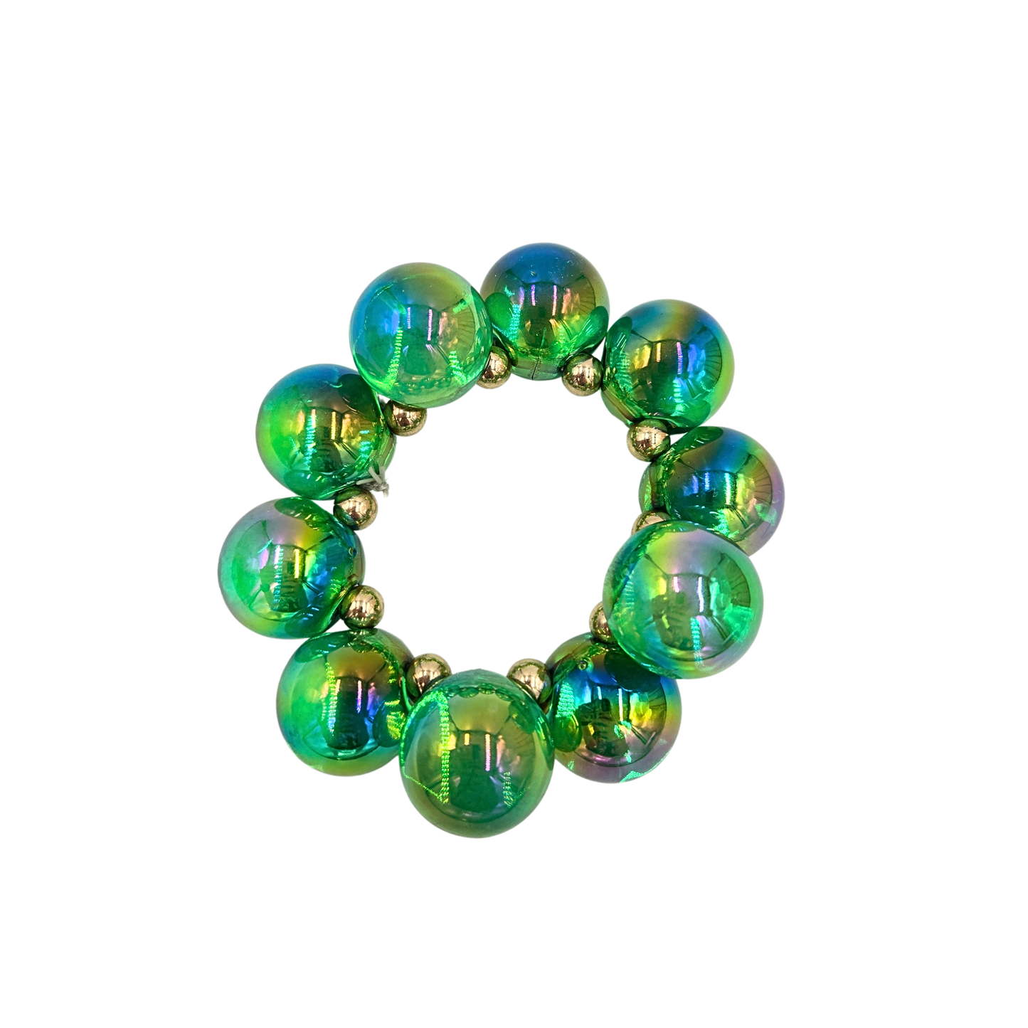 Green Iridescent Bubble Ball Bracelet