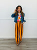 Pumpkin Spice Striped Wide Leg Pants (Reg and Plus)