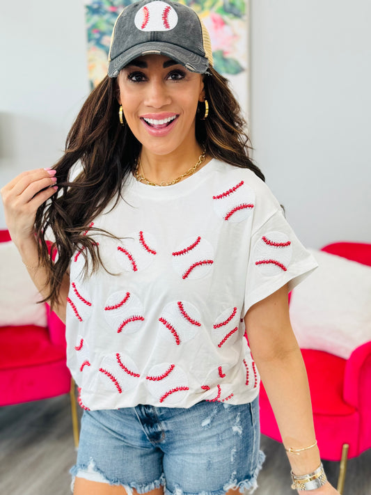 Queen of Sparkles Scattered Baseball Tee (Reg. and Plus)