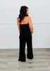 Black Side Stripe Tube Top Jumpsuit (Reg. and Plus)
