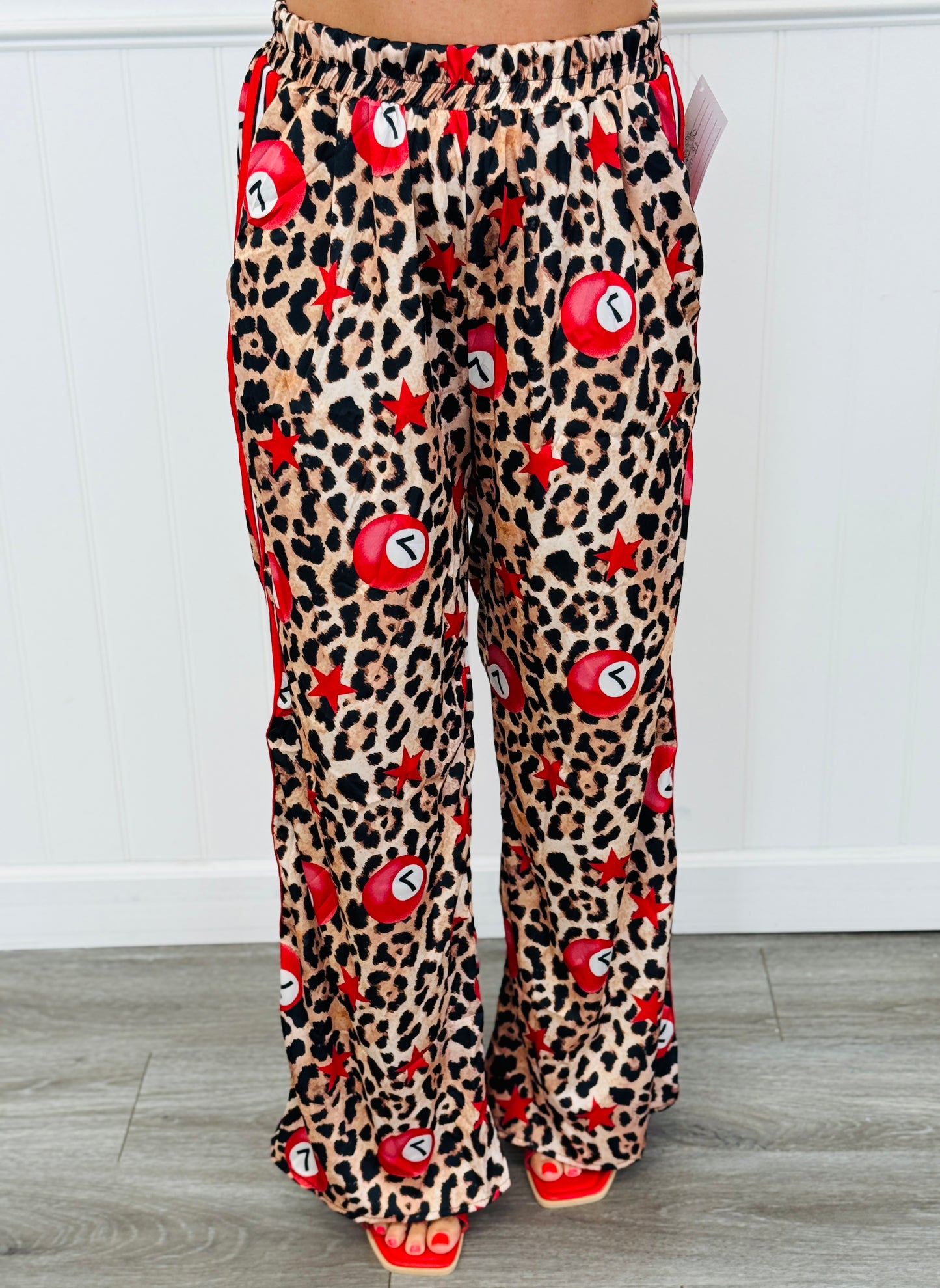Leopard Number 7 Ball Side Stripe Pants (Reg. and Plus)