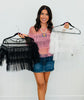 Sheer Mesh Ruffle Tiered Blouse (Reg.) - 3 Colors