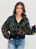 Queen Of Sparkles Black Multi Star Cardigan (Reg. & Plus)