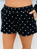 Black/White Polka Dot Hooded Sweatshirt & Shorts Set (Reg.)