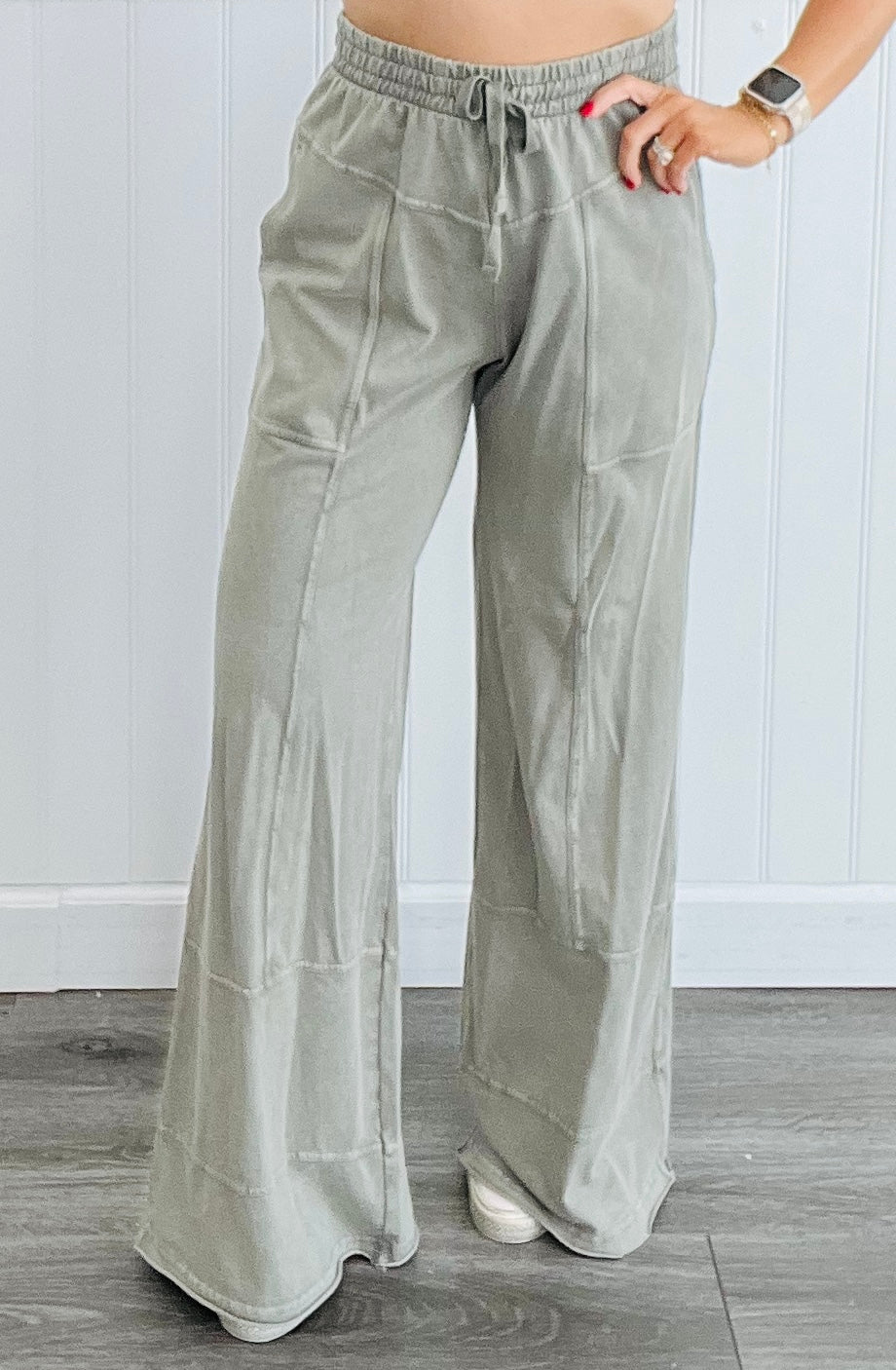 Mineral Washed Full Length Pants (Reg. and Plus) - 4 Colors