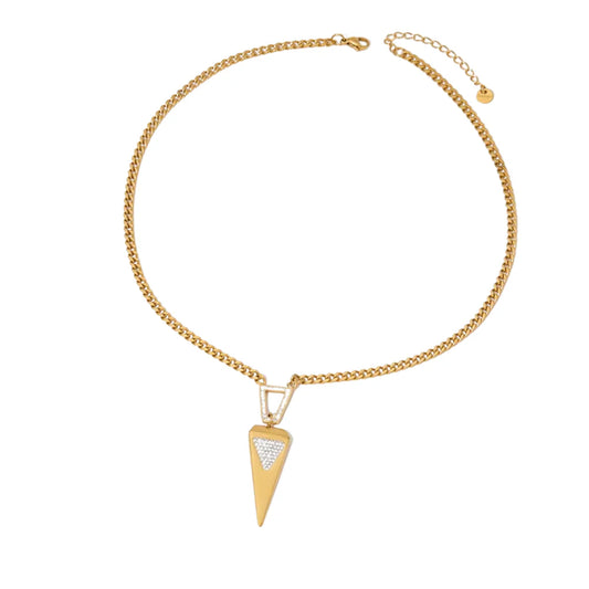 Gold Geo Point Pendant Necklace