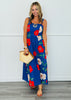 Cobalt Multi Bold Poppy Midi Dress (Reg & Plus)