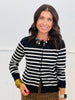 Striped Sensation Sweater Cardigan (Reg & Plus)- 4 Colors