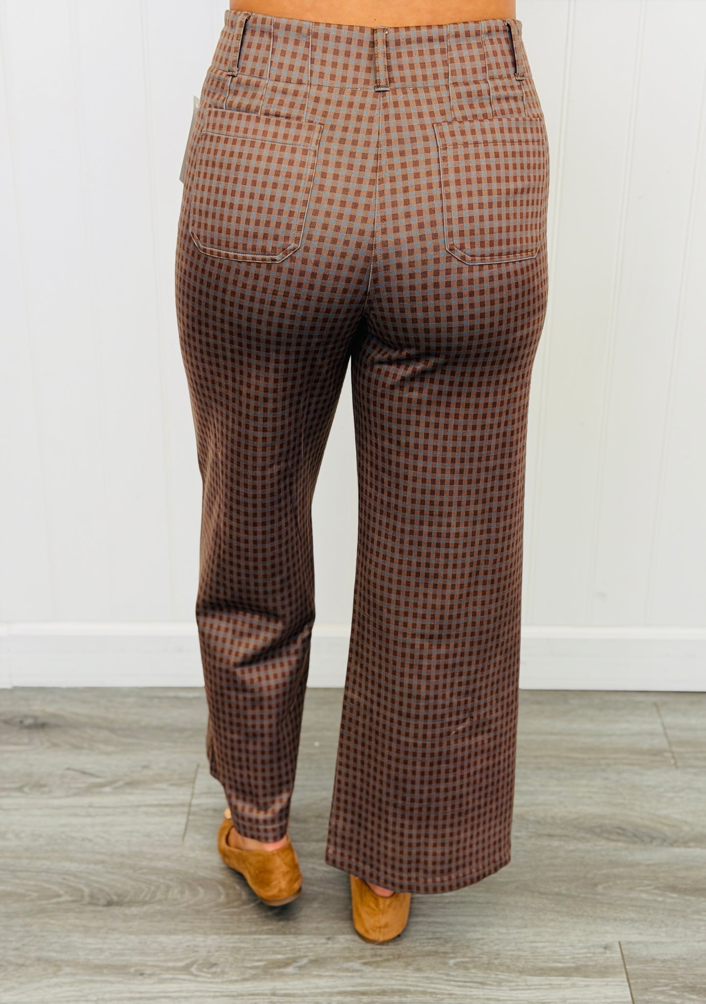 Blue/Taupe Plaid Pants (Reg & Plus)