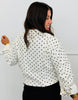 White Combo Polka Dot Twill Zip Up Jacket (Reg & Plus)