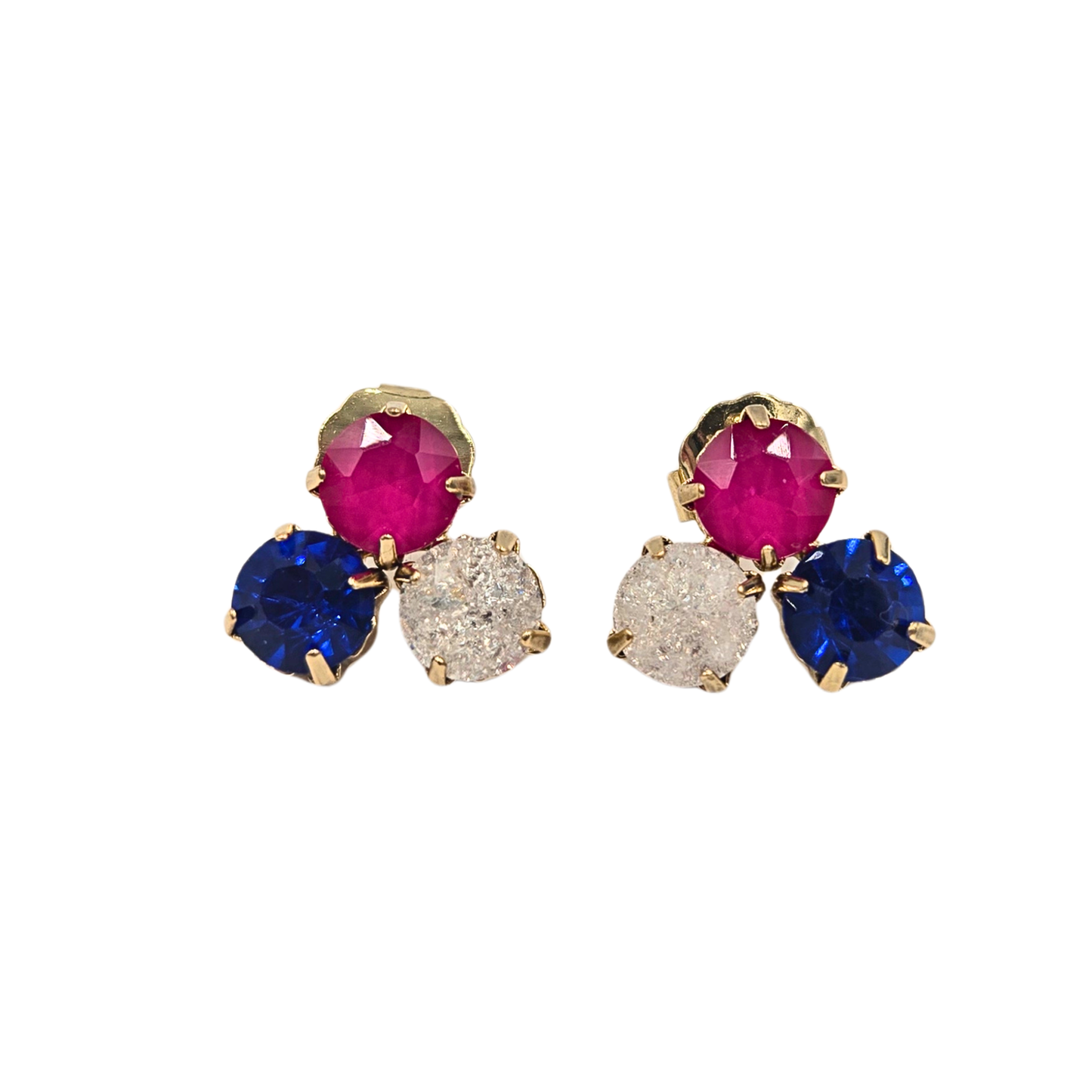 SIENNA - Tammy Earrings in Pink/Blue Mix
