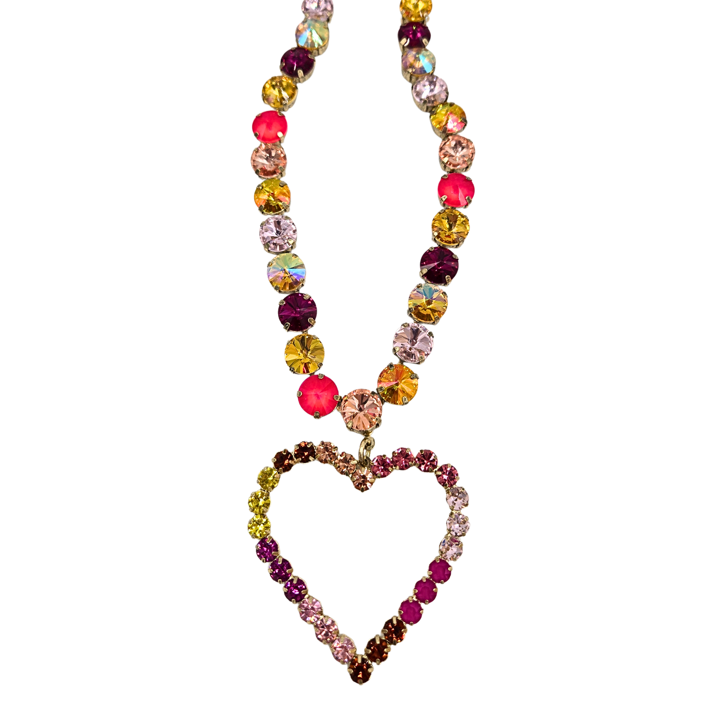 Sienna - Lovely Large Heart Necklace in Sunset Glow