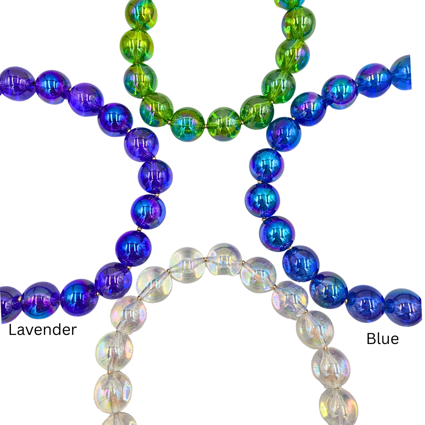 Iridescent Ball Bead Necklace (4 colors)