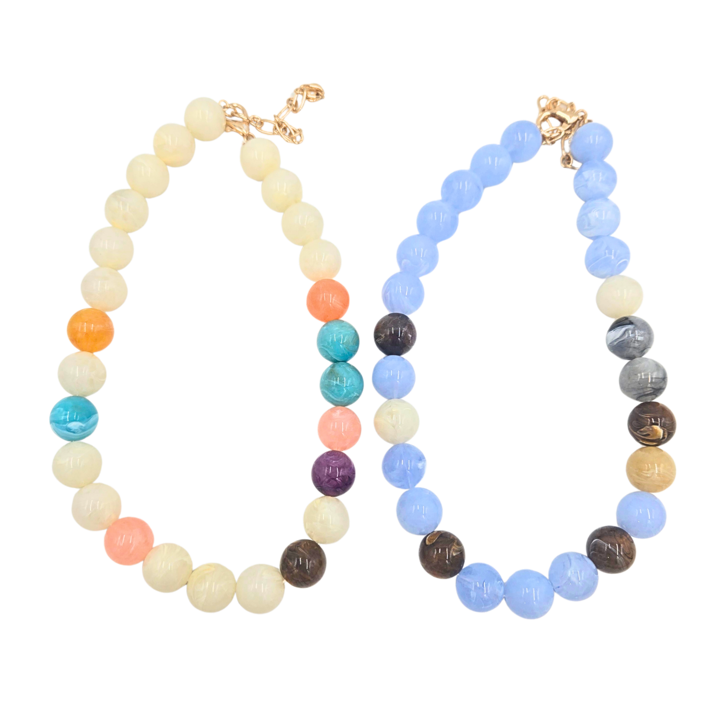 Marble Beaded Sweater Necklace (2 colors)