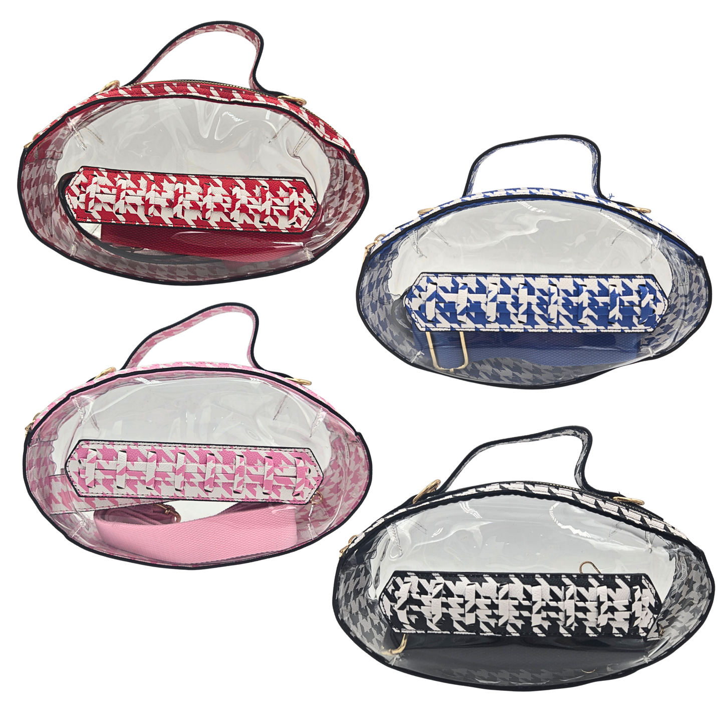 Houndstooth Clear Football Stadium Bag (4 colors)
