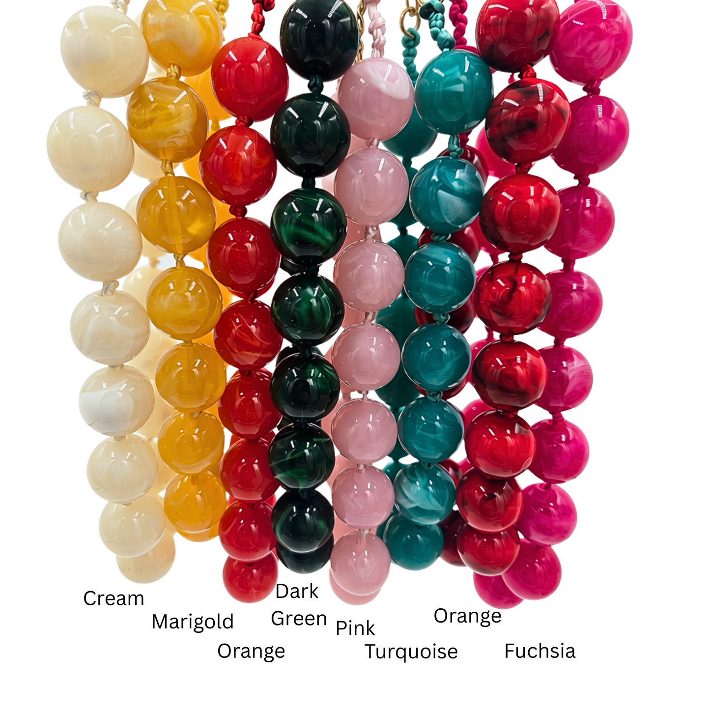 Medium Marble Beaded Necklace (8 colors)