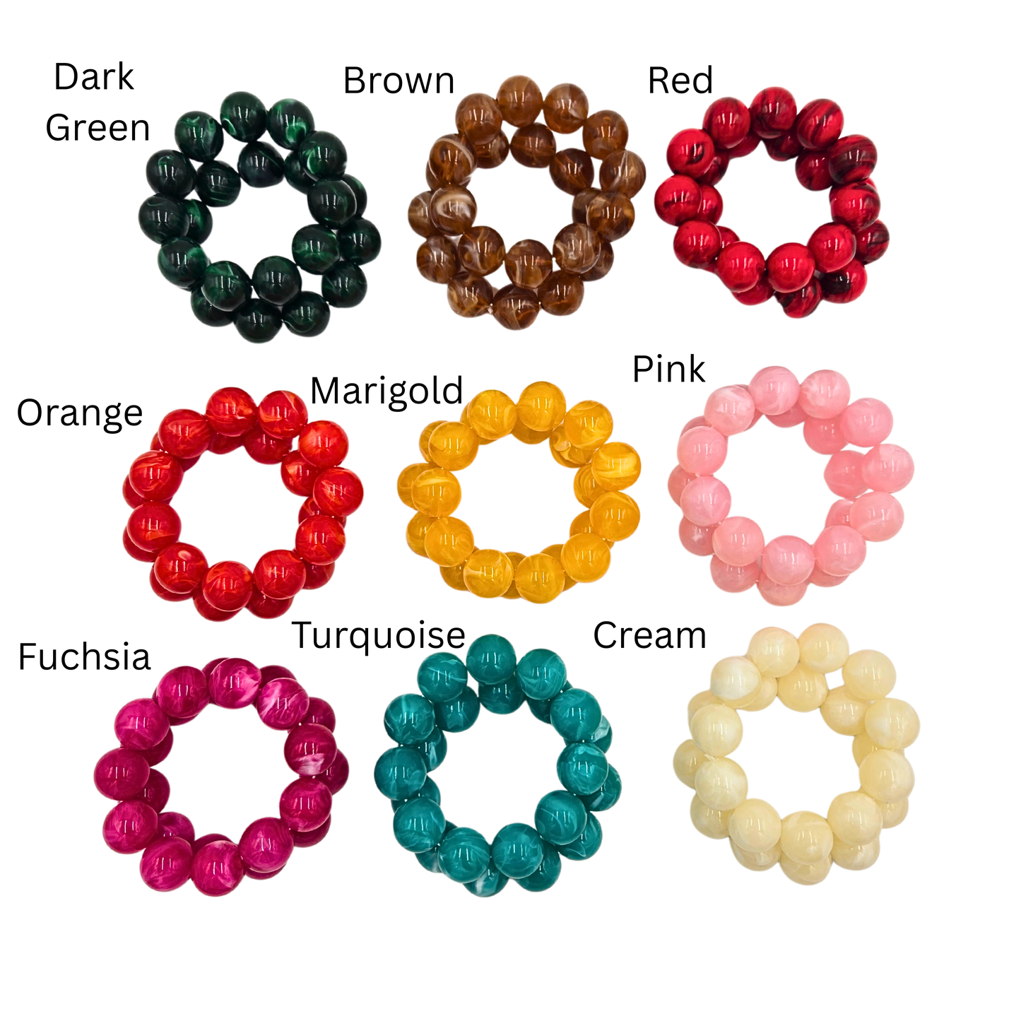 Medium Marble Beaded Bracelet Set (9 colors)