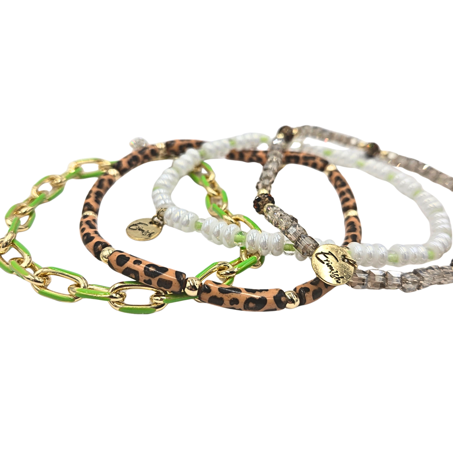 WR x Erimish - Leopard & Lime Anklet Stack